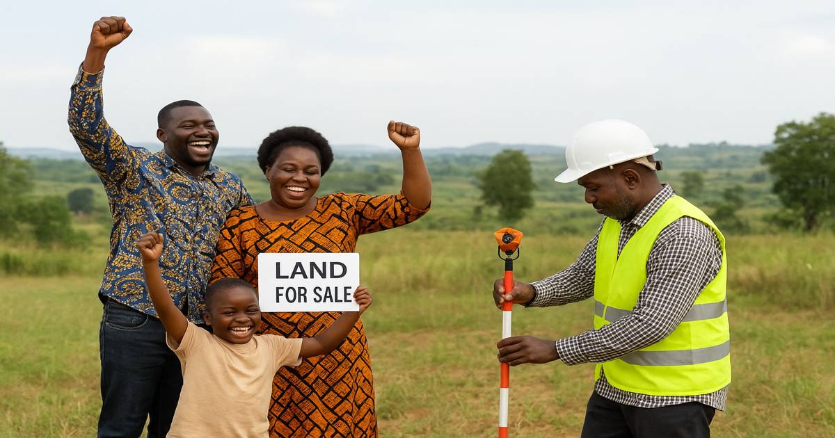 Safe land buying guide Kenya – surveyor marking plot in Western Kenya