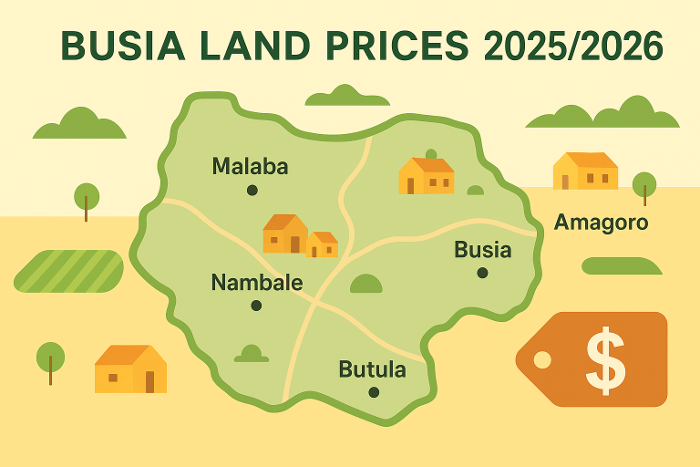 Busia land prices 2025 map and property value guide.